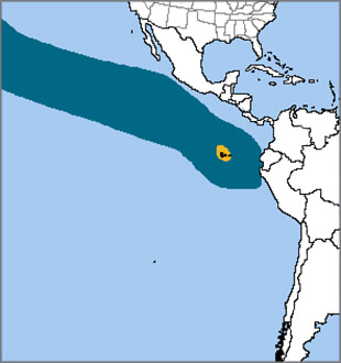 Galapagos Petrel map, NatureServe