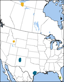 Whooping Crane map, NatureServe